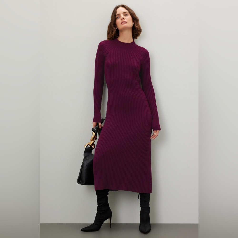 Thakoon Deep Purple Long Sleeve Dress
